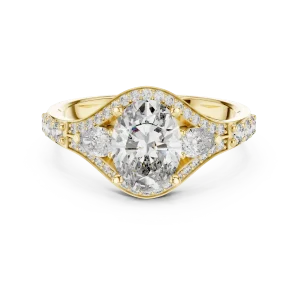 Ethereal Oval and Pear Silhouette Solitaire Engagement Ring - Image 2