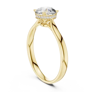 Ethereal Round Brilliant Hidden Halo Solitaire Ring - Image 3
