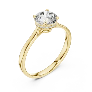 Ethereal Round Brilliant Hidden Halo Solitaire Ring