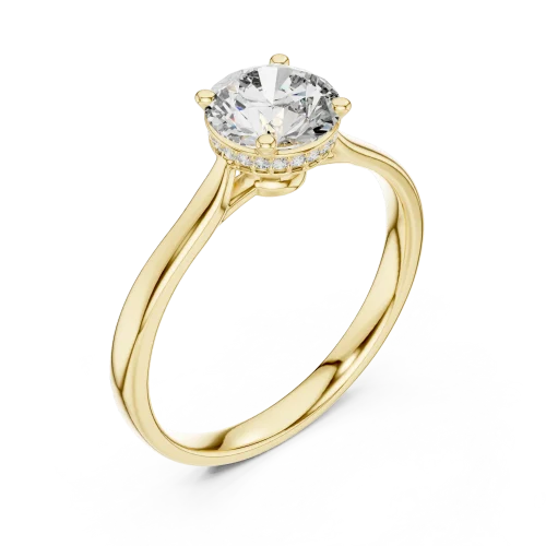 Ethereal Round Brilliant Hidden Halo Solitaire Ring