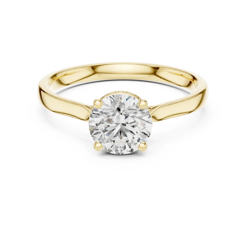 Ethereal Round Brilliant Hidden Halo Solitaire Ring - Image 2