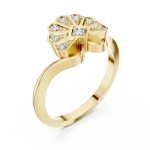 Symmetry Radiant Round Brilliant Pavé-Set Cocktail Ring