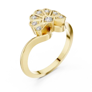 Symmetry Radiant Round Brilliant Pavé-Set Cocktail Ring