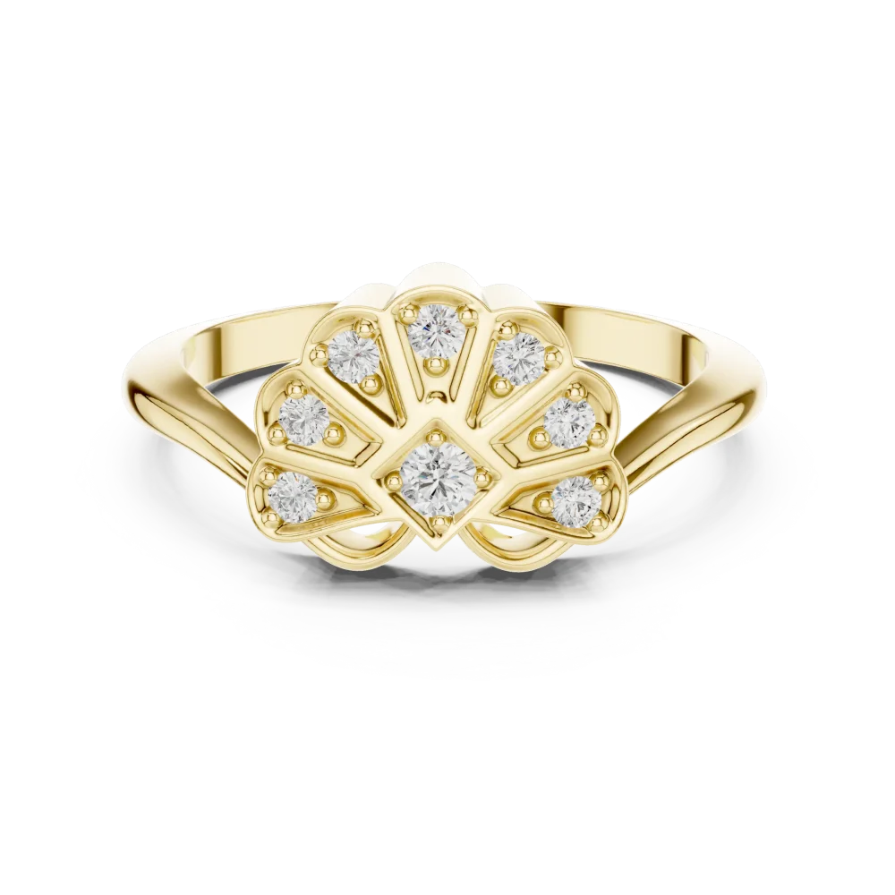 Symmetry Radiant Round Brilliant Pavé-Set Cocktail Ring - Image 2