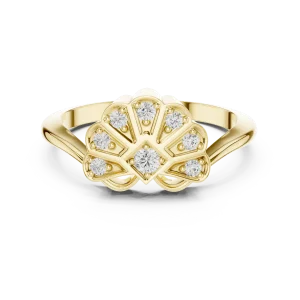 Symmetry Radiant Round Brilliant Pavé-Set Cocktail Ring - Image 2