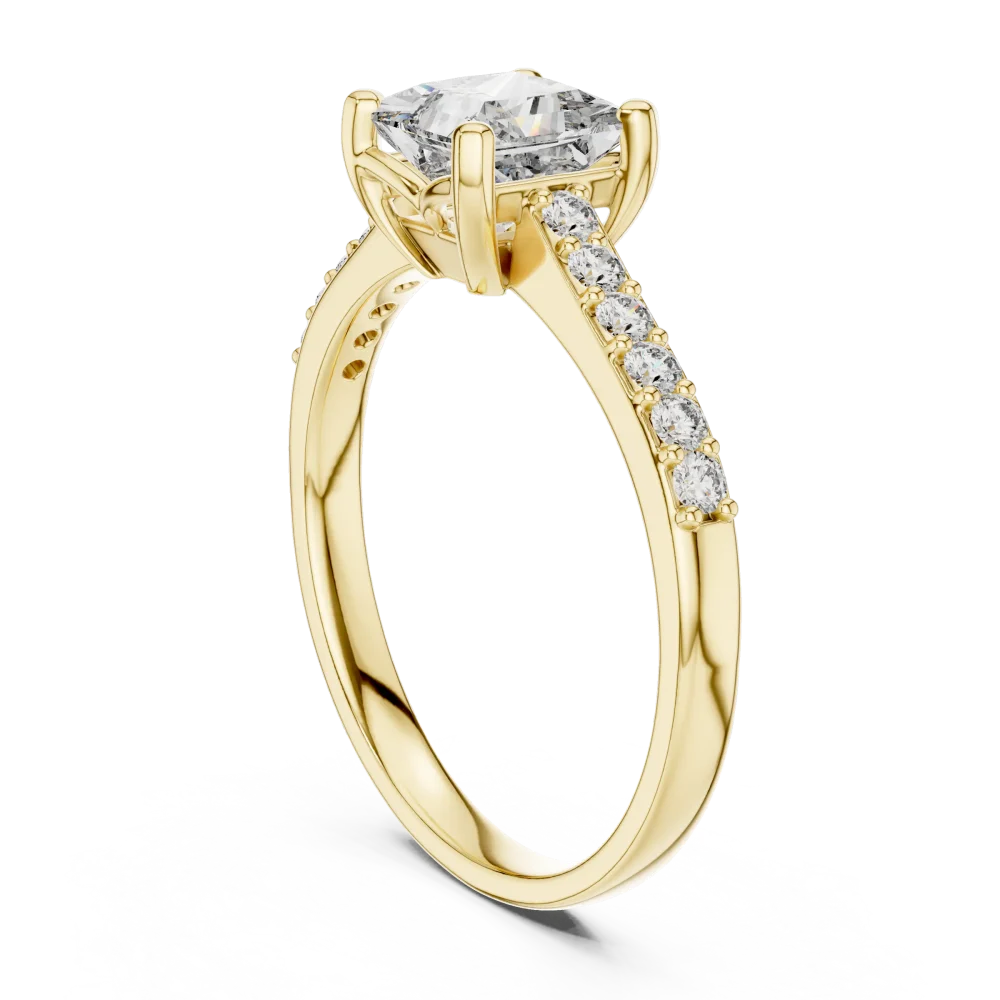 Symmetry Princess Cut Pavé-Set Diamond Engagement Ring - Image 3