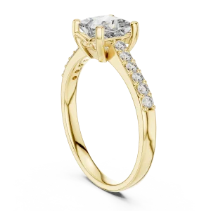 Symmetry Princess Cut Pavé-Set Diamond Engagement Ring - Image 3