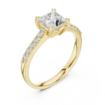 Symmetry Princess Cut Pavé-Set Diamond Engagement Ring