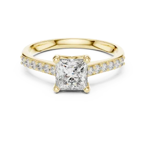 Symmetry Princess Cut Pavé-Set Diamond Engagement Ring - Image 2