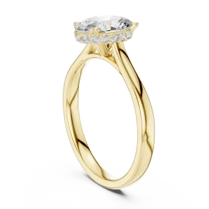 Essence Oval Cut Hidden Halo Solitaire Engagement Ring - Image 3
