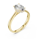 Essence Oval Cut Hidden Halo Solitaire Engagement Ring