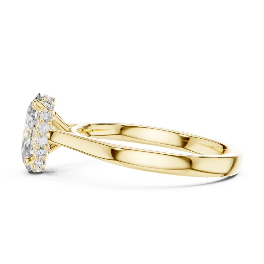 Essence Oval Cut Hidden Halo Solitaire Engagement Ring - Image 4