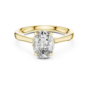 Essence Oval Cut Hidden Halo Solitaire Engagement Ring - Image 2