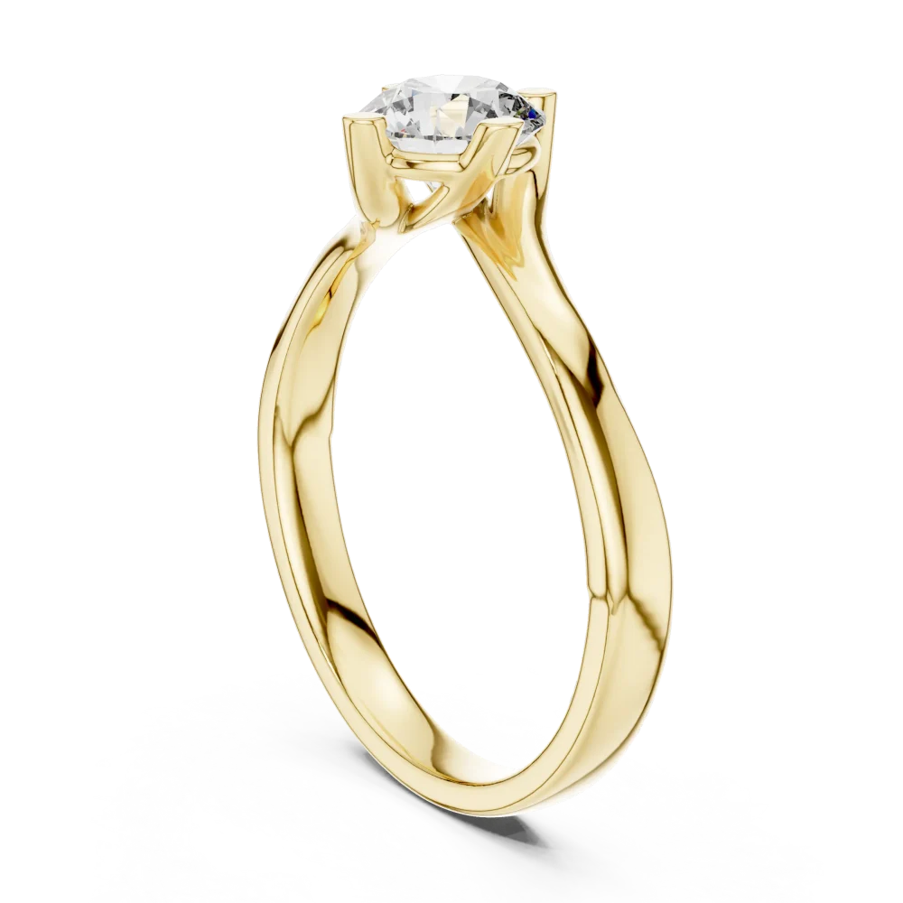 Fluid Essence Round Cut Solitaire Ring - Image 3