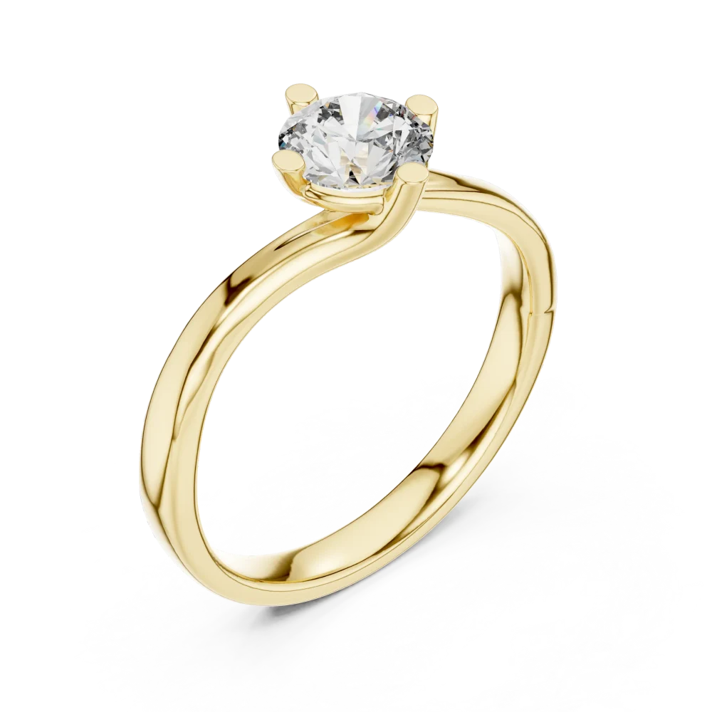 Discover the Fluid Essence Round Cut Solitaire Ring, a modern classic featuring a radiant DIAMEUR diamond. Elevate your style—shop this piece today.