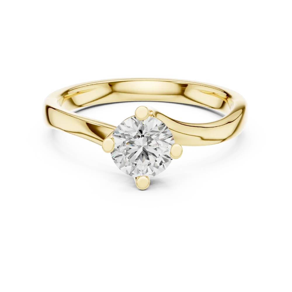 Fluid Essence Round Cut Solitaire Ring - Image 2