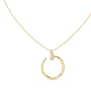 Architectural Round Pavé-Set Modern Industrial Pendant