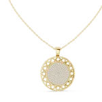 Luminary Round Pavé-Set Architectural Geometric Pendant