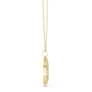Luminary Round Pavé-Set Architectural Geometric Pendant - Image 3