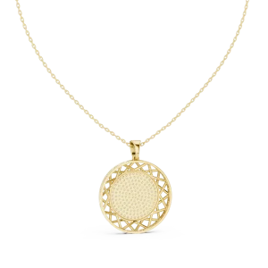 Luminary Round Pavé-Set Architectural Geometric Pendant - Image 4