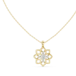 Luminary Round Brilliant Geometric Silhouette Solitaire Pendant