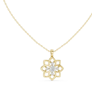 Luminary Round Brilliant Geometric Silhouette Solitaire Pendant