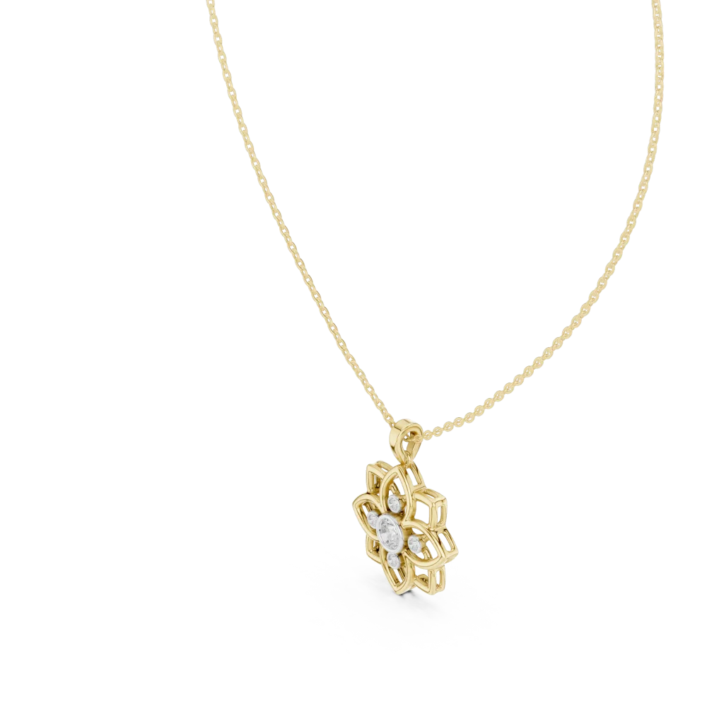 Luminary Round Brilliant Geometric Silhouette Solitaire Pendant - Image 2