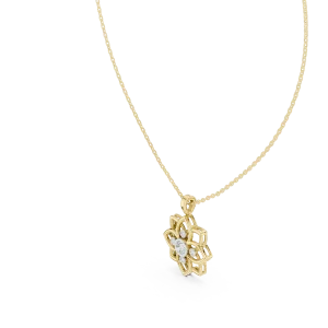 Luminary Round Brilliant Geometric Silhouette Solitaire Pendant - Image 2