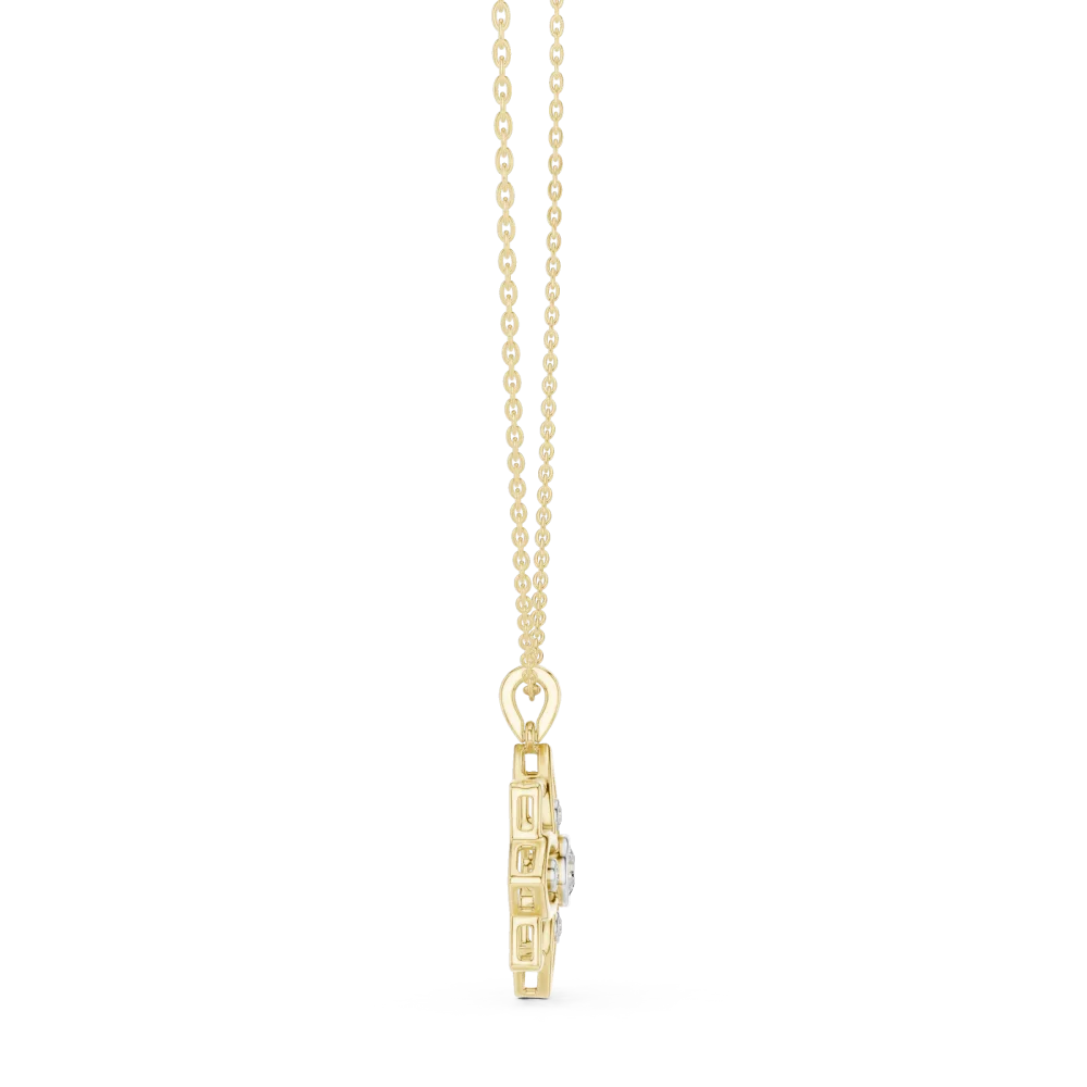Luminary Round Brilliant Geometric Silhouette Solitaire Pendant - Image 3