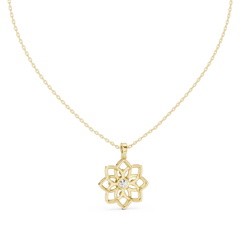 Luminary Round Brilliant Geometric Silhouette Solitaire Pendant - Image 4