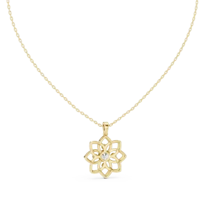 Luminary Round Brilliant Geometric Silhouette Solitaire Pendant - Image 4