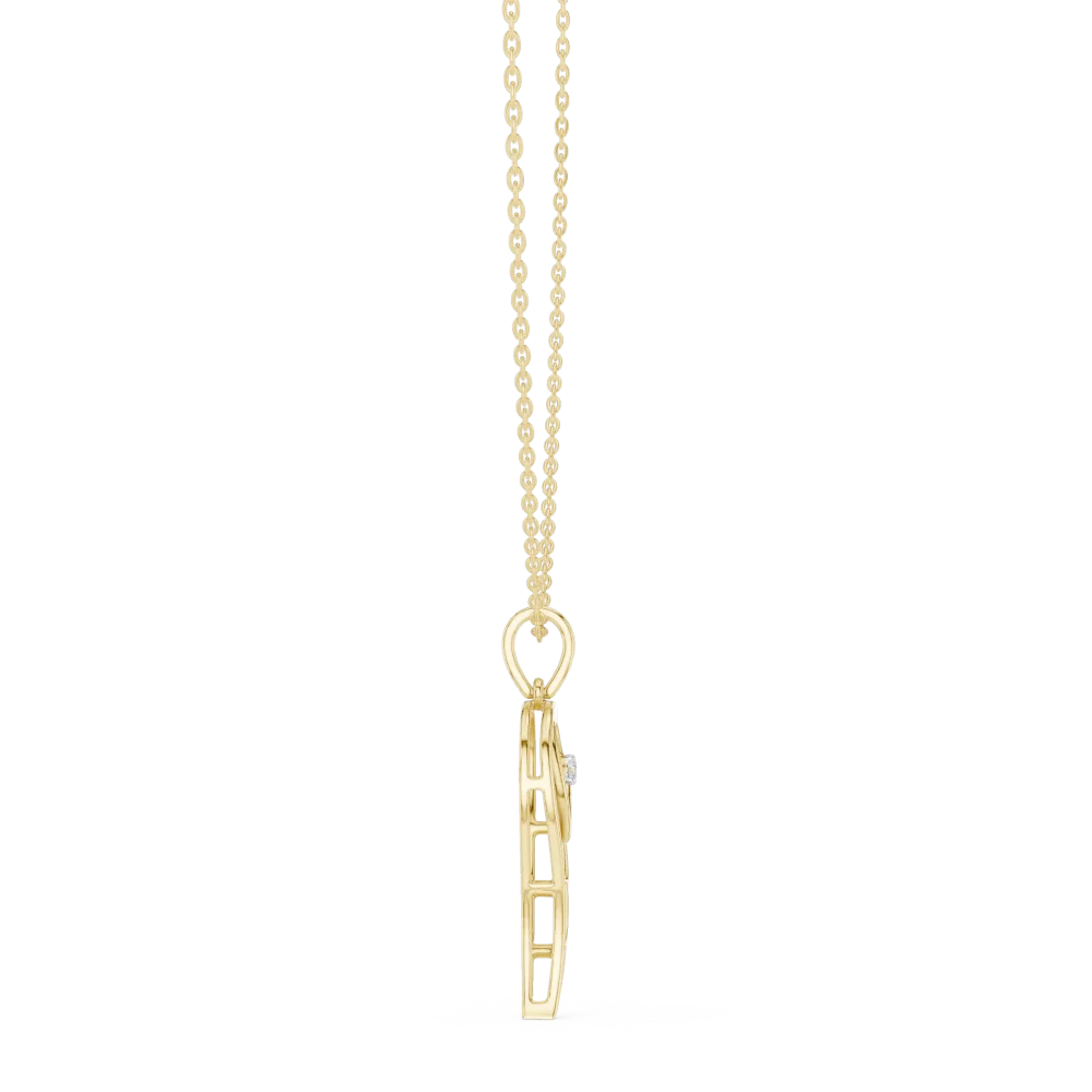 Ethereal Round Brilliant Cut Feather Wing Pendant - Image 3