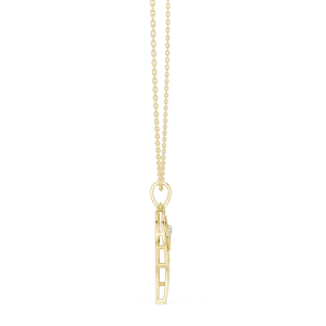 Ethereal Round Brilliant Cut Feather Wing Pendant - Image 3