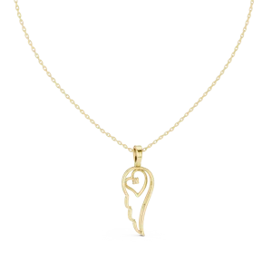 Ethereal Round Brilliant Cut Feather Wing Pendant - Image 4