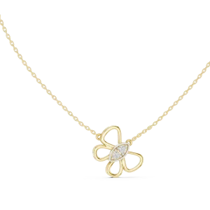 Ethereal Butterfly Silhouette Round Cut Diamond Pendant