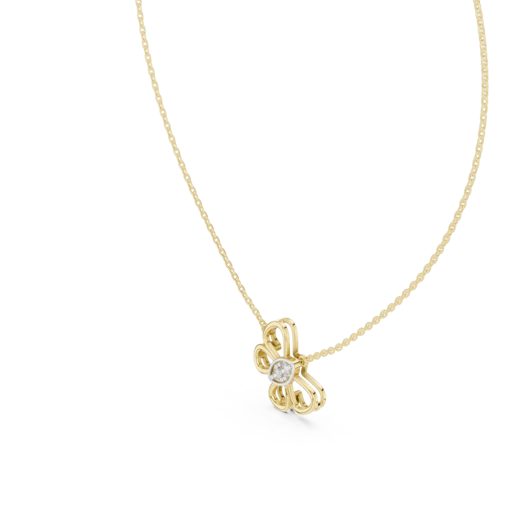 Ethereal Butterfly Silhouette Round Cut Diamond Pendant - Image 2