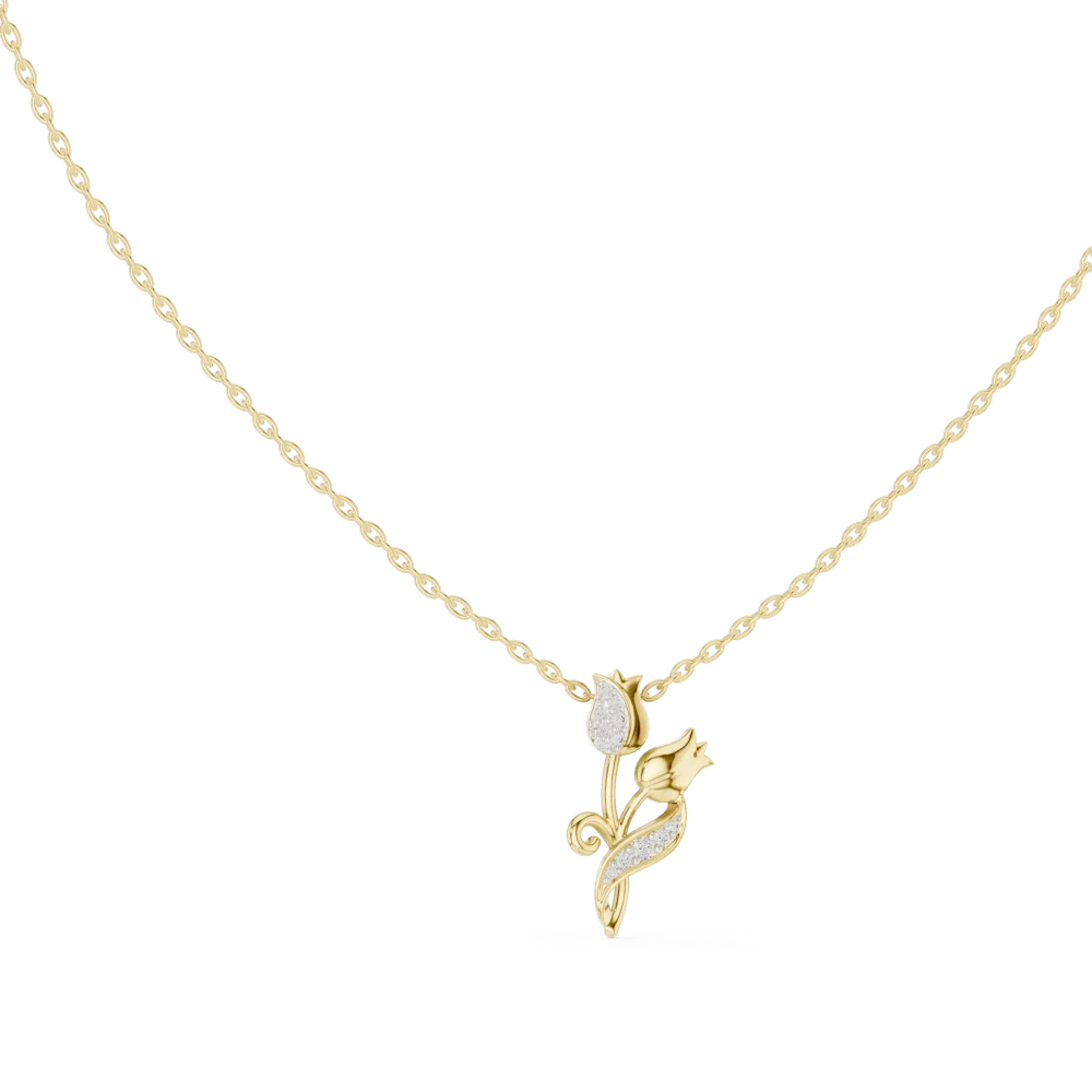 Experience the radiant elegance of this floral DIAMEUR diamond pendant. Expertly handcrafted for brilliant scintillation. Shop this modern classic now.