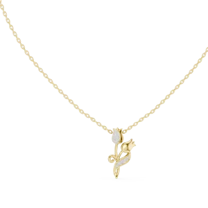 Ethereal Floral Round Brilliant Pavé-Set Modern Pendant