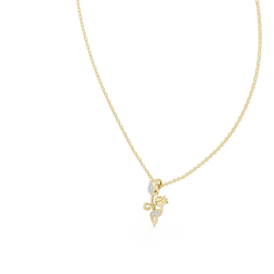 Ethereal Floral Round Brilliant Pavé-Set Modern Pendant - Image 2