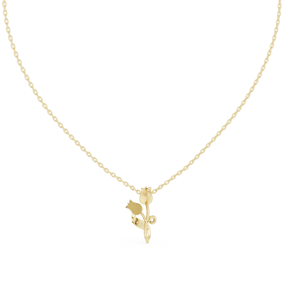 Ethereal Floral Round Brilliant Pavé-Set Modern Pendant - Image 4