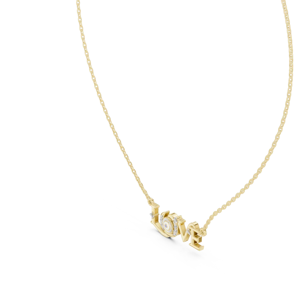 Ethereal Round Brilliant Silhouette Love Motif Pendant - Image 2