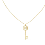 Ethereal Geometric Round Cut Key Silhouette Pendant