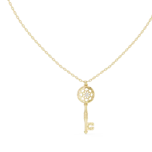 Ethereal Geometric Round Cut Key Silhouette Pendant