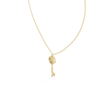 Ethereal Geometric Round Cut Key Silhouette Pendant - Image 2