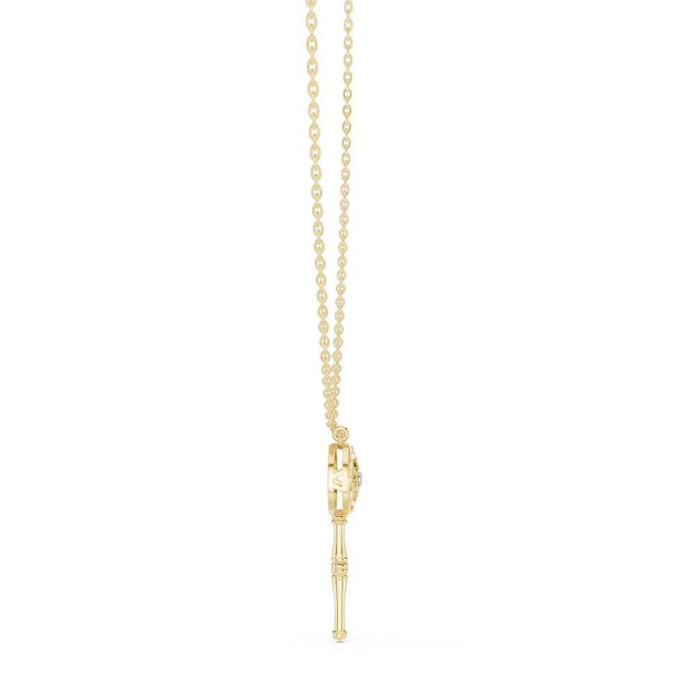 Ethereal Geometric Round Cut Key Silhouette Pendant - Image 3