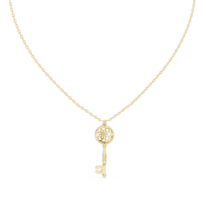 Ethereal Geometric Round Cut Key Silhouette Pendant - Image 4