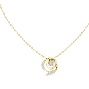 Luminary Round Brilliant Fluid Silhouette Solitaire Pendant