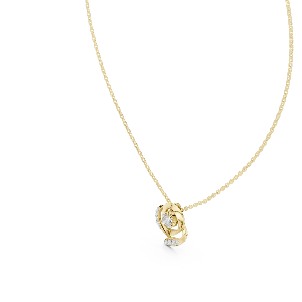 Luminary Round Brilliant Fluid Silhouette Solitaire Pendant - Image 2