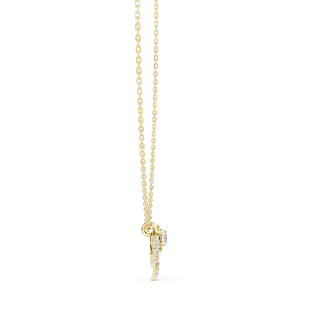 Luminary Round Brilliant Fluid Silhouette Solitaire Pendant - Image 3