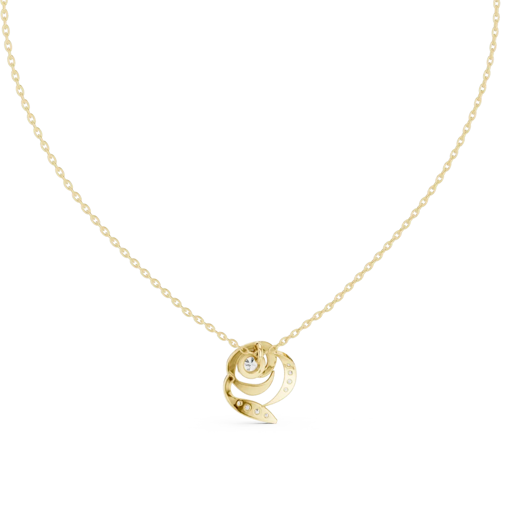 Luminary Round Brilliant Fluid Silhouette Solitaire Pendant - Image 4